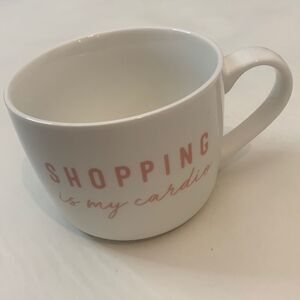 Opalhouse 14 Oz Shopping Is My Cardio Pink Letters White Cocoa Coffee Tea Mug